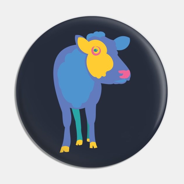 Colorful Cow Pin by evisionarts