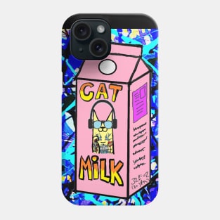 pink cat milk Phone Case