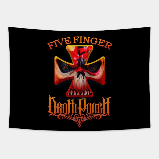 Five Finger Death Puch Cross Tapestry by 730