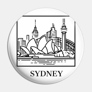 sydney line art illustration white background Pin