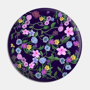 Midnight Floral pattern Pin