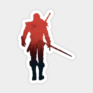 Witch hunter with sword - red variant Magnet