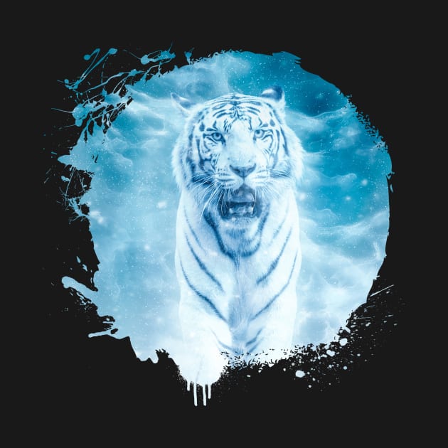 White Tiger Animal Wildlife Jungle Nature Africa Travel Adventure by Cubebox