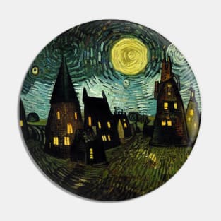 Starry Night Over Godric's Hollow Pin