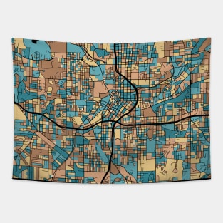 Atlanta Map Pattern in Mid Century Pastel Tapestry