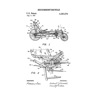 Recumbent Bicycle Patent - Recumbent Bicycle blueprint art T-Shirt