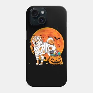 Shiba Inu Dog with Candy Pumpkin Tshirt Halloween Gifts Phone Case