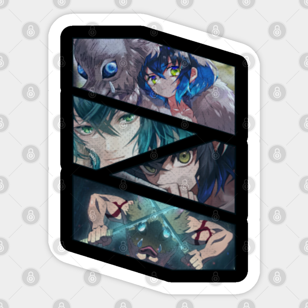 Inosuke Hashibira Manga Panels Demon Slayer Kimetsu No Yaiba Drawing Design Inosuke Hashibira Manga Panels Sticker Teepublic