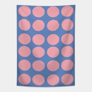 Retro Round Pattern - Blue Pink Tapestry