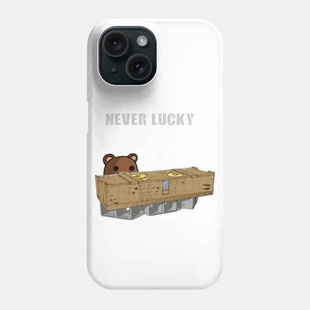 Never lucky mystery box Phone Case by joelzwow
