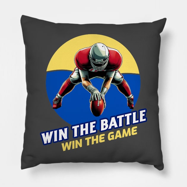 Win the Battle Win the Game Pillow by PrintGrove Studio