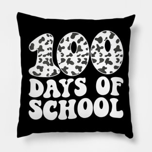 Groovy 100 Days Of School Cow Print 100Th Day School Pillow