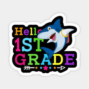 Shark Hello 1st Grade Tshirt Teachers Kids Back to school Gifts Magnet