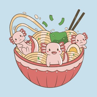 Noodle Bath: Axolotls' Ramen Delight T-Shirt