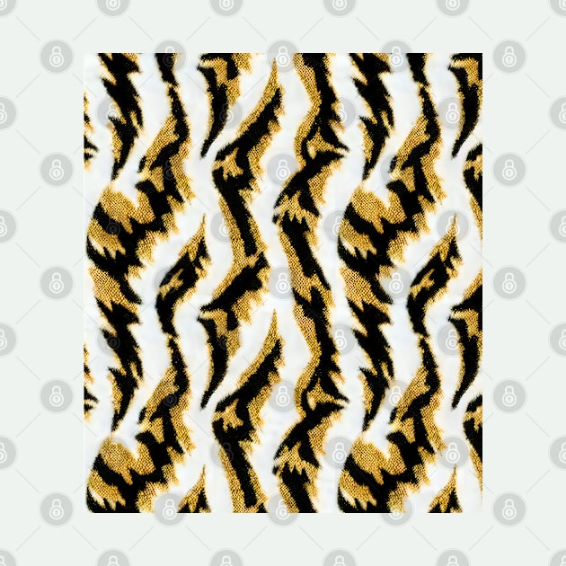 White Gold Tiger Faux Fabric by Baphamell