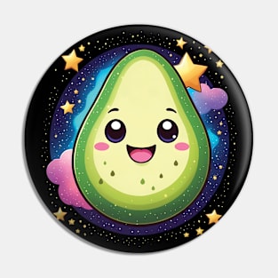 Kawaii Avocado in the Sky among Stars Pin