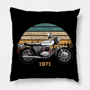 A70 Lightning 1971 Vintage Motorcycle Design Pillow