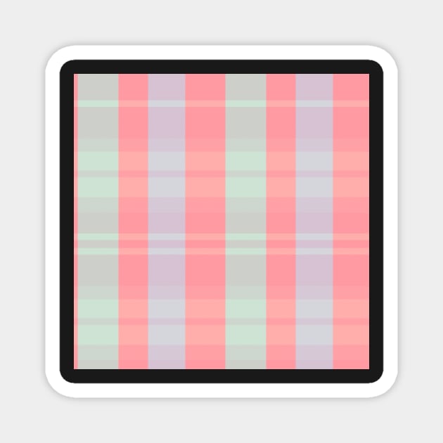 Pastel Aesthetic Evander 1 Hand Drawn Textured Plaid Pattern Magnet by GenAumonier