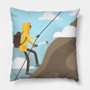 Mountaineering with rope and axe Pillow