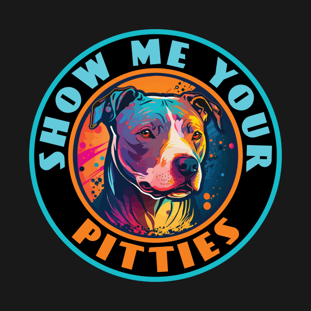 Retro Sunset Pit Bull by vectrus