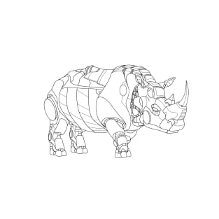 WWMMBB Coloring Page - Robo Rhino T-Shirt