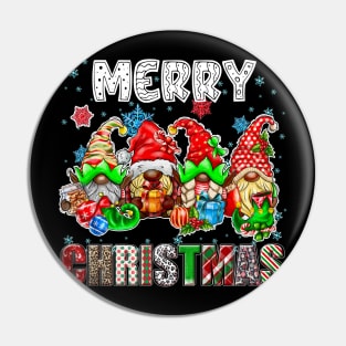 Merry Christmas Gnome Family Funny Xmas Tree Women Men Kids Pin