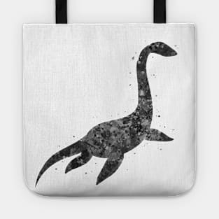 Plesiosaurus dinosaur black and white Tote