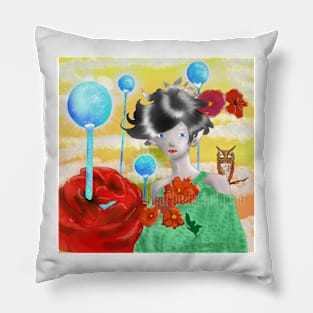 Dreams in Red Flowers Pillow