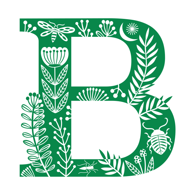 Letter B bright green by Maggiemagoo Designs