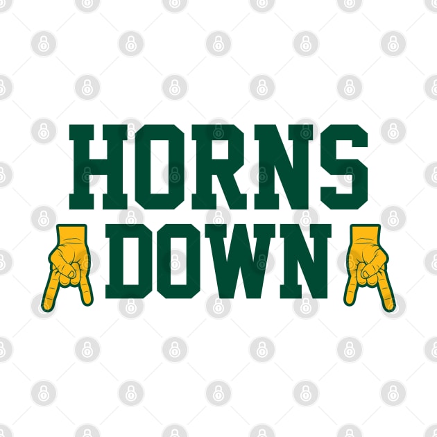 Horns Down - White/Green/Gold by KFig21