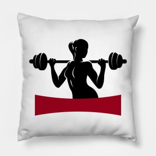 Fitness Center or Gym Emblem Pillow