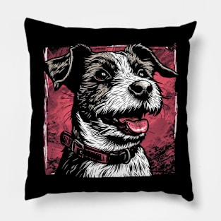 Retro Art Jack Russell Terrier Dog Lover Pillow