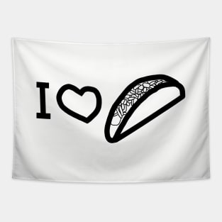 I Love a Taco Outline Graphic Tapestry