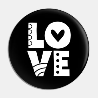 White Love Letters Pin