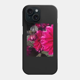 Crimson Dahlia with a Baby Bud Phone Case