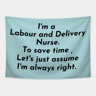 Funny L&D Nurse Appreciation, Labor and Delivery Nurse Tapestry