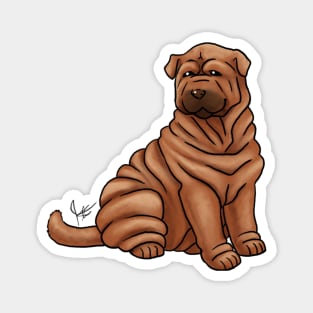 Dog - Chinese Shar-Pei - Red Magnet