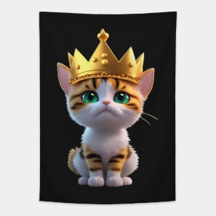 Cute Calico Kitten Princess Tapestry