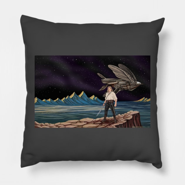 ELVES IN SPACE! Pillow by Aaron Siddall