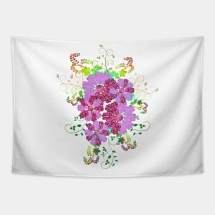 Maroon Floral Decoration Dream Love Tapestry