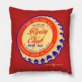 Vintage Ryan Club Ale Bottlecap Distressed Pillow