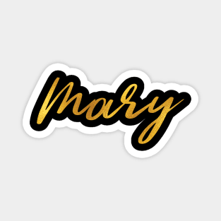 Mary Name Hand Lettering in Gold Letters Magnet