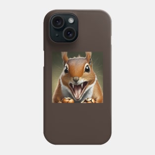 Surprised squirrel with nuts illustration Phone Case