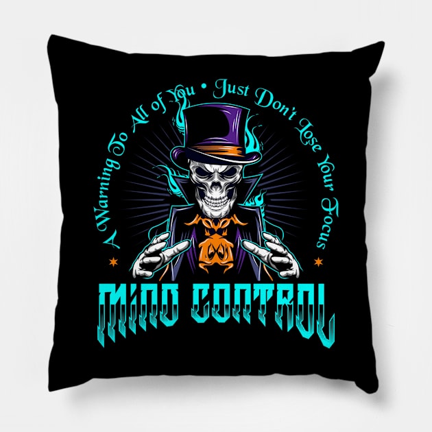 magician skull illustration Pillow by pmarekhersey