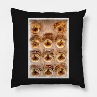 Eleven Brass Doorbells, Venice, Italy Pillow