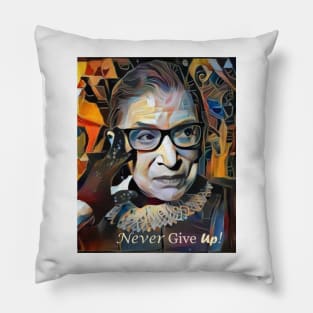 RBG Never Give Up Pillow