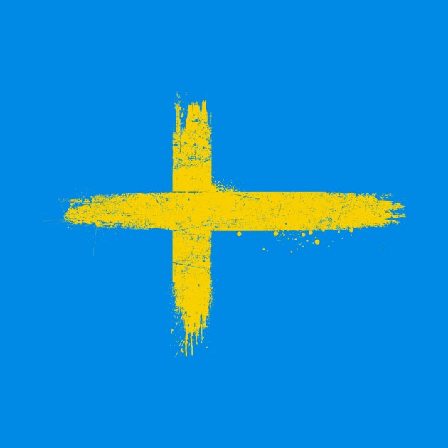 Distressed Swedish Flag by WolfBlood7