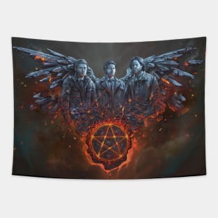 Team Free Will Burning Art Tapestry