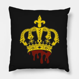 Copy of medieval king queen crown with fake blood and fleur des lis Pillow