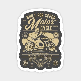 Built For Speed Motorcycle Magnet